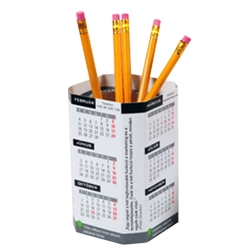 Octagon Push-Up Pen Holder Calendar
